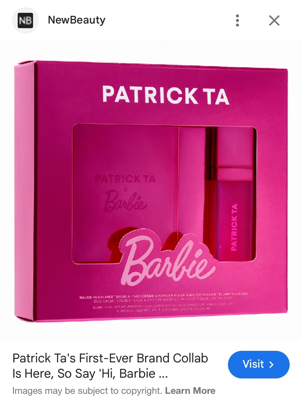 NIB RARE Patrick Ta x Barbie Blush Duo & Lip Plumper Pink Set UNOPENED - Picture 6 of 10